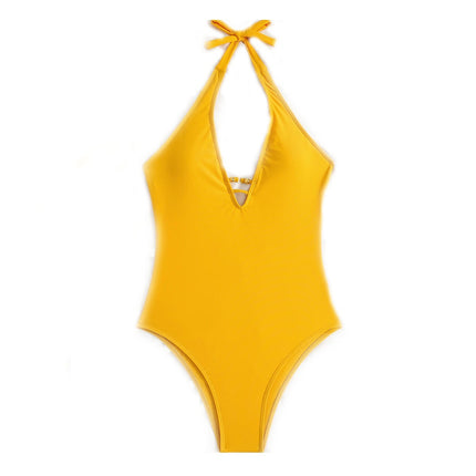Sexy Damen-Badeanzug mit tiefem V-Ausschnitt und Ausschnitt