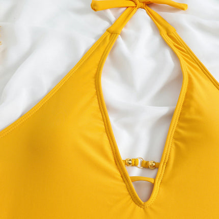 Sexy Damen-Badeanzug mit tiefem V-Ausschnitt und Ausschnitt