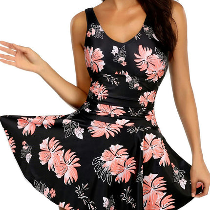 Swim Dress One Piece Bathing Suit Skirted Swimsuits for Women Ruched Swimwear