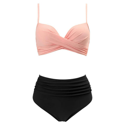 Women High Waisted Bikini Set Tummy Control Two Piece Swimsuit