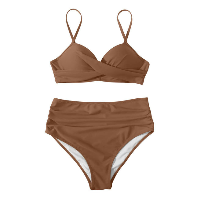 Women High Waisted Bikini Set Tummy Control Two Piece Swimsuit