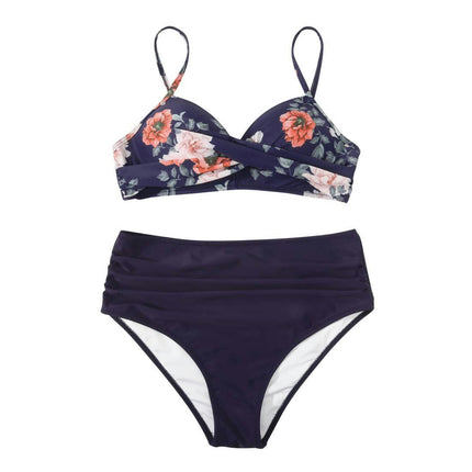 Women High Waisted Bikini Set Tummy Control Two Piece Swimsuit