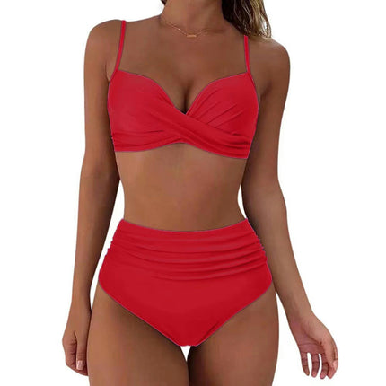 Women High Waisted Bikini Set Tummy Control Two Piece Swimsuit