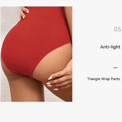 One Piece Crossover Swimsuit Tummy Control Ruched Push Up Bathing Suits for Women