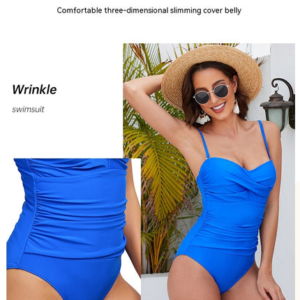 Maillot de bain une pièce pour femmes, col en V profond, contrôle du ventre, col licou, dos nu torsadé