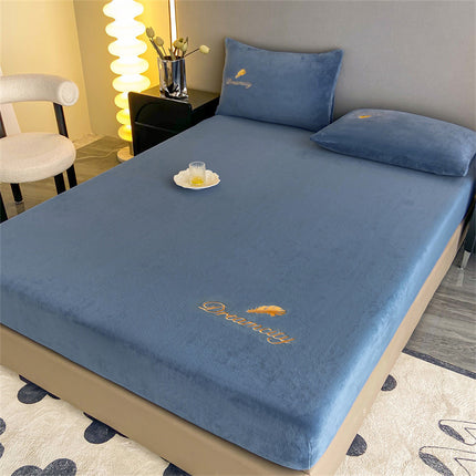 Drap-housse King Size, drap de lit en peluche polaire, housse de protection de matelas, poche profonde, drap de dessous chaud et pelucheux (taies d'oreiller incluses)