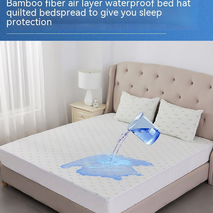 Bamboo Fiber Jacquard Fitted Mattress Cover Waterproof Mattress Protector Super Soft Bedspread Fitted Sheet