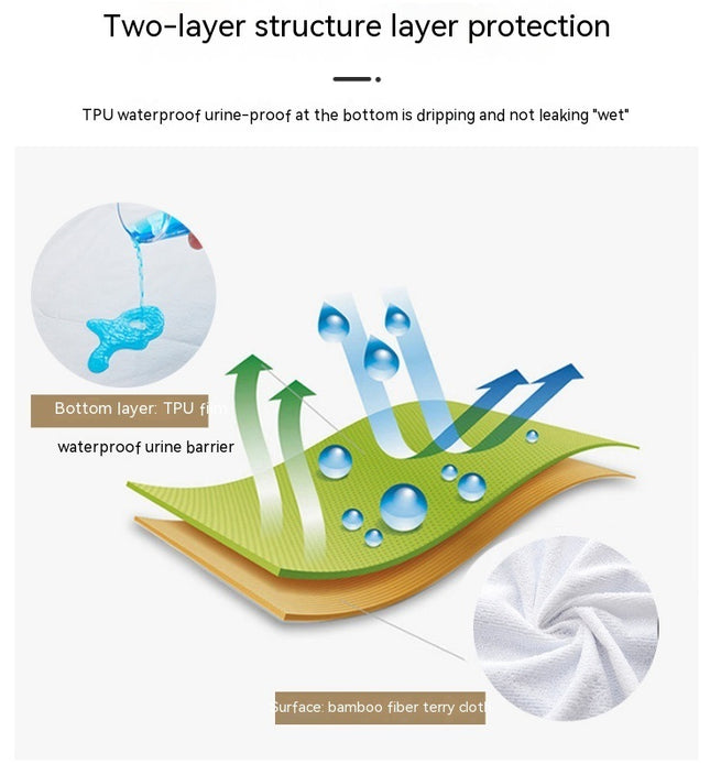Queen Size Mattress Protector Waterproof Breathable Noiseless Mattress Cover Deep Pocket Cotton Terry Machine Washable Mattress Cover