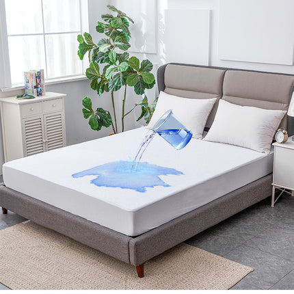 Protège-matelas Queen Size, imperméable, respirant, silencieux, avec poche profonde, en coton éponge, lavable en machine
