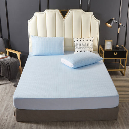 Towel Fabric Waterproof Wrinkle Resistant Fitted Sheet Queen Size Deep Pocket Mattress Sheet Soft Comfortable Bed Sheet