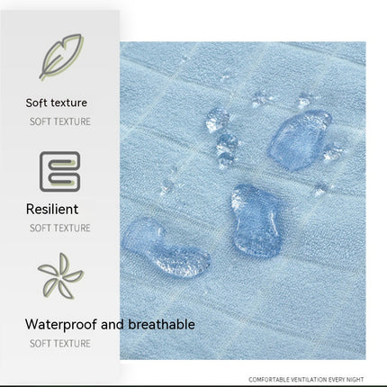 Towel Fabric Waterproof Wrinkle Resistant Fitted Sheet Queen Size Deep Pocket Mattress Sheet Soft Comfortable Bed Sheet