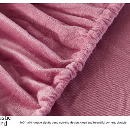 Super Soft Bedspread Fitted Sheet Crystal Velvet Mattress Protector Solid Color Fitted Mattress Cover
