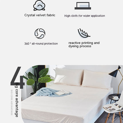 Super Soft Bedspread Fitted Sheet Crystal Velvet Mattress Protector Solid Color Fitted Mattress Cover