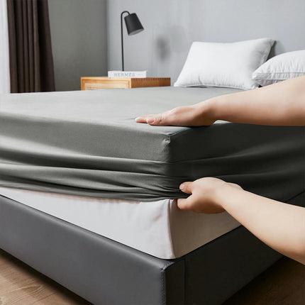 Waterproof mattress protector super soft fiber fabric bedspread fitted sheet solid color fitted mattress cover