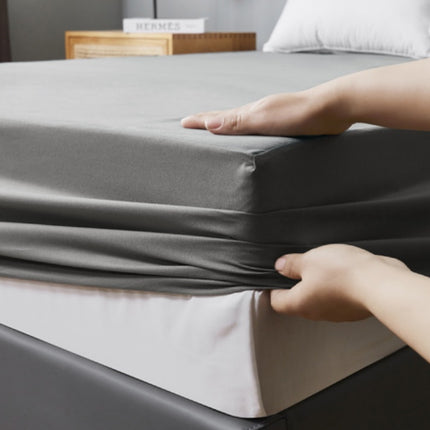 Waterproof mattress protector super soft fiber fabric bedspread fitted sheet solid color fitted mattress cover
