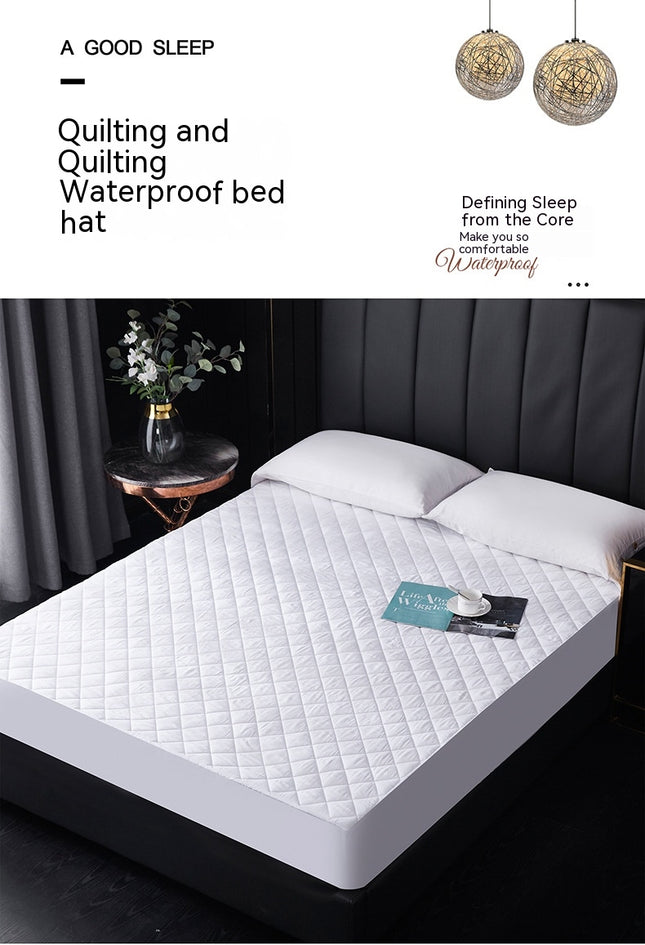 Waterproof mattress protector solid color quilted fitted mattress cover super soft bed cover fitted sheet