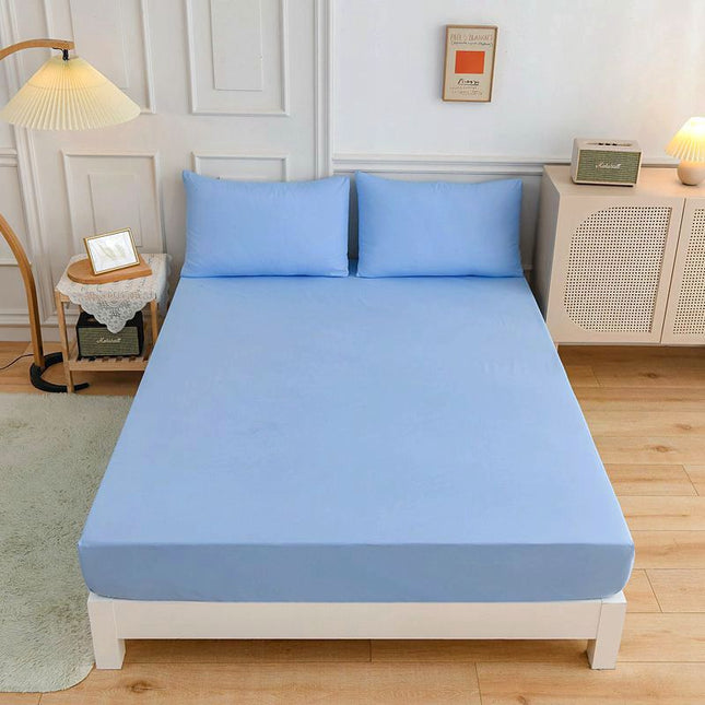Queen Fitted Sheet Ultra Soft Breathable Comfort Solid Color Fitted Sheet Ultra Deep Pocket Fitted Sheet
