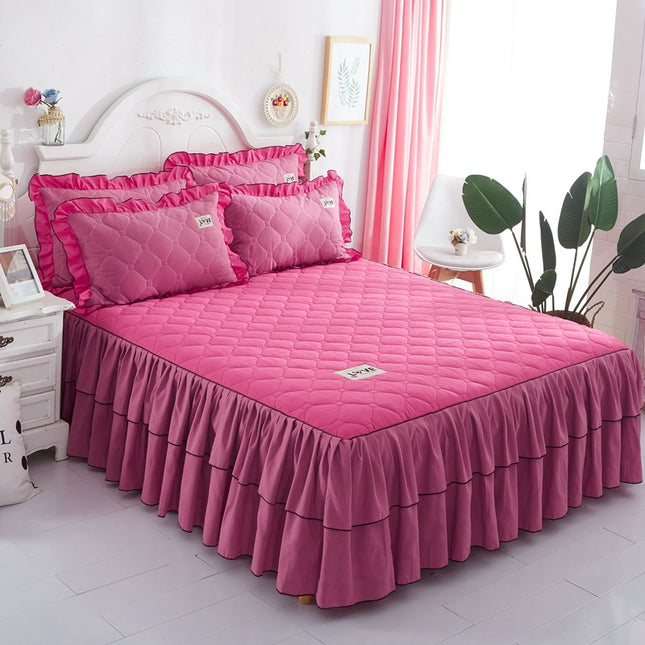 Waterproof Non-Slip Bedspread Ruffle Skirt Elastic Fitted Bedspread Four Corners Elastic Non-Slip Bed Sheet Deep Pocket Bed Sheet