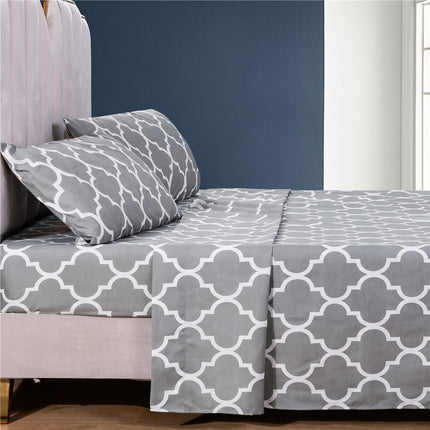 Queen-Size-Spannbettlaken zum Überziehen, bedrucktes, tiefes Taschenlaken, perfekte Passform für die Matratze. Weiches und knitterfreies Spannbettlaken