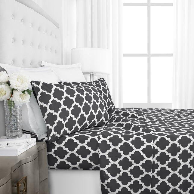 Queen Size Pull-On Fitted Sheet Printed Deep Pocket Sheet Perfect fit to mattress Soft and wrinkle resistant Fitted sheet