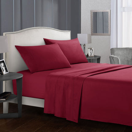 Solid Color Bedspread Queen Size Sheet Super Soft Deep Pocket Flat Sheet with pillowcase Fitted Sheet Set