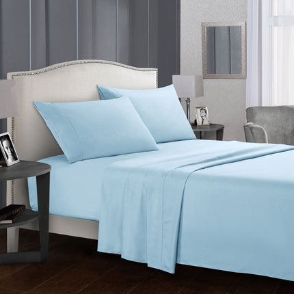 Solid Color Bedspread Queen Size Sheet Super Soft Deep Pocket Flat Sheet with pillowcase Fitted Sheet Set