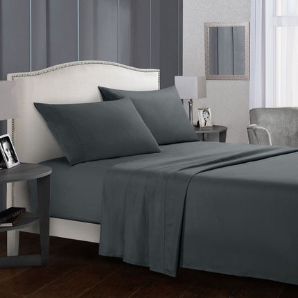 Solid Color Bedspread Queen Size Sheet Super Soft Deep Pocket Flat Sheet with pillowcase Fitted Sheet Set