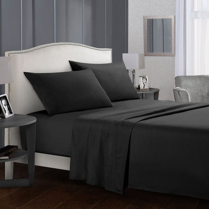 Solid Color Bedspread Queen Size Sheet Super Soft Deep Pocket Flat Sheet with pillowcase Fitted Sheet Set