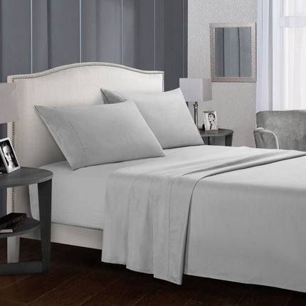 Solid Color Bedspread Queen Size Sheet Super Soft Deep Pocket Flat Sheet with pillowcase Fitted Sheet Set