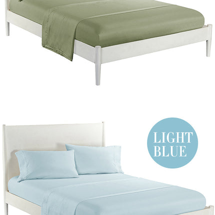 Solid Color Bedspread Queen Size Sheet Super Soft Deep Pocket Flat Sheet with pillowcase Fitted Sheet Set