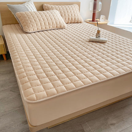 Bed Sheet Set with Pillowcases Dustproof Waterproof Padded Quilted Bed Sheets All-Inclusive Bedspread Sheet Non-Slip Mattress Protector