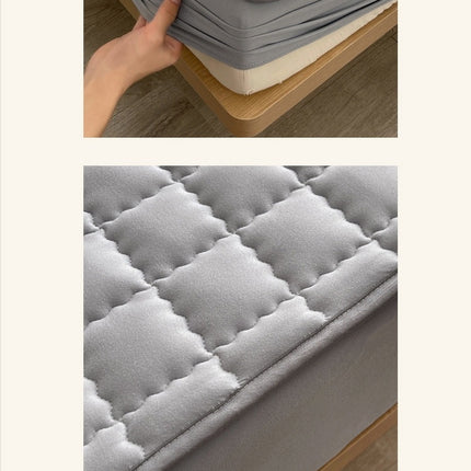 Bed Sheet Set with Pillowcases Dustproof Waterproof Padded Quilted Bed Sheets All-Inclusive Bedspread Sheet Non-Slip Mattress Protector