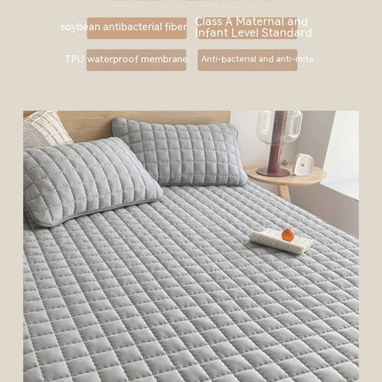 Bed Sheet Set with Pillowcases Dustproof Waterproof Padded Quilted Bed Sheets All-Inclusive Bedspread Sheet Non-Slip Mattress Protector