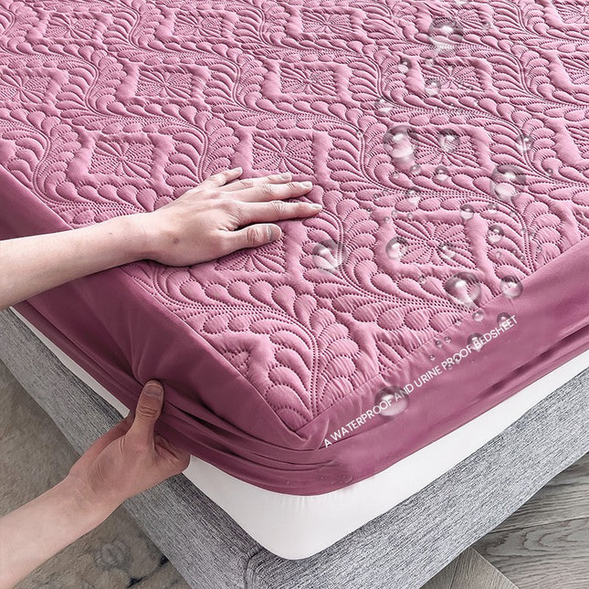 All-Inclusive Wrinkle-Free Sheet  Solid Color Breathable Quilted Bedspread Non-Slip Waterproof Bedspread, Comfortable Battress Protector