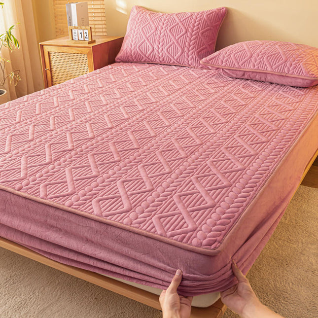 Queen Loaded Sheet Thickened Plush Milk Velvet Super Soft Queen Sheet Bottom Sheet Queen Plush Loaded Sheet
