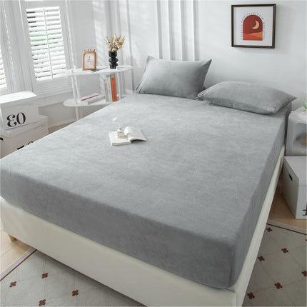 Queen Cozy Plush Fitted Sheet Non-Slip Plush Milk Velvet Queen Fitted Sheet Plush Super Soft Fitted Sheet