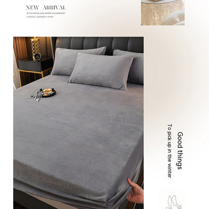 Queen Cozy Plush Fitted Sheet Non-Slip Plush Milk Velvet Queen Fitted Sheet Plush Super Soft Fitted Sheet