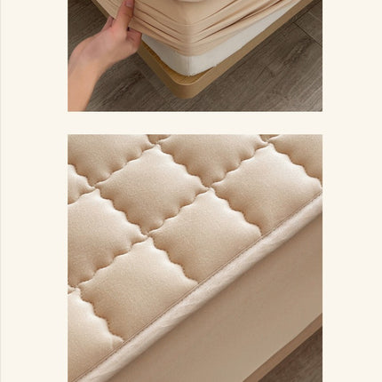 Quilted Fitted sheet Queen Mattress Cover, Waterproof Mattress Protector, Deep Pocket Elastic, Breathable Soft Bed Sheet