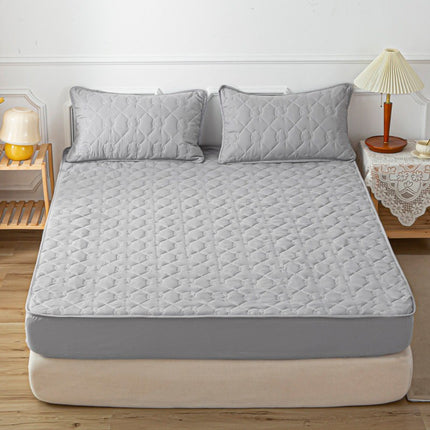 Drap matelassé en coton, couverture complète, couvre-lit, antidérapant, protège-matelas, ensemble de draps avec taie d'oreiller