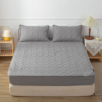 Drap matelassé en coton, couverture complète, couvre-lit, antidérapant, protège-matelas, ensemble de draps avec taie d'oreiller