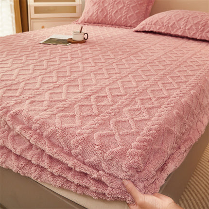 Drap-housse chargé en velours de lait, tissu de visage, poche profonde, peluche, velours Super doux, drap-housse épais en peluche