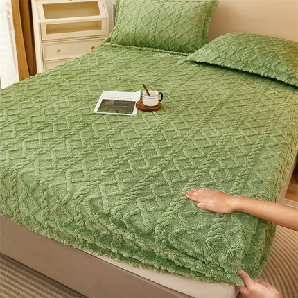 Drap-housse chargé en velours de lait, tissu de visage, poche profonde, peluche, velours Super doux, drap-housse épais en peluche