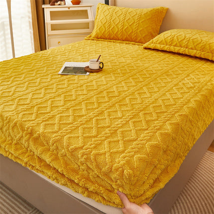 Drap-housse chargé en velours de lait, tissu de visage, poche profonde, peluche, velours Super doux, drap-housse épais en peluche