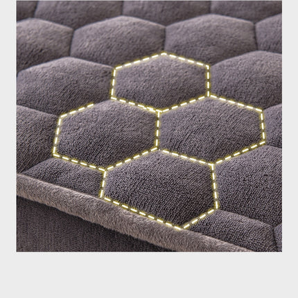 Queen Size Milk Fleece Fitted Sheet Mattress Protector, Soft And Breathable Thickened With Elastic Deep Bed Cover