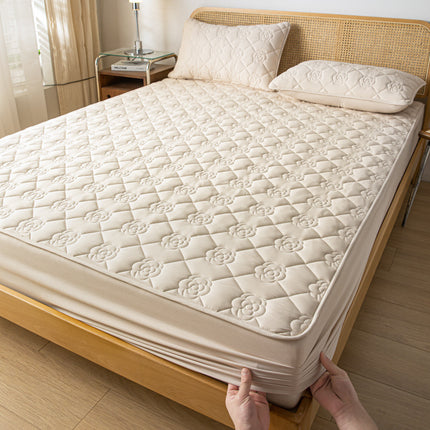 Deep Pocketed Dust Mite Proof Mattress Cover Waterproof Mattress Protector Fitted Sheet Noiseless Breathable Bed Cover