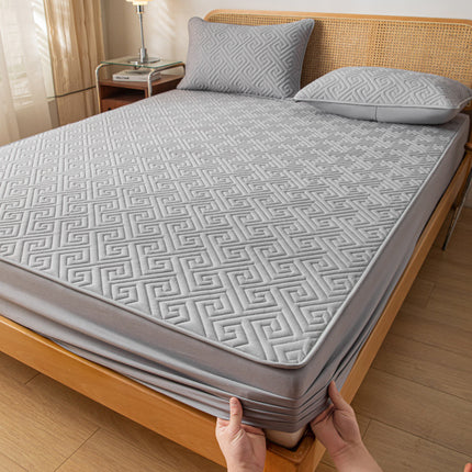 Deep Pocketed Dust Mite Proof Mattress Cover Waterproof Mattress Protector Fitted Sheet Noiseless Breathable Bed Cover