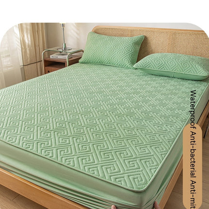 Deep Pocketed Dust Mite Proof Mattress Cover Waterproof Mattress Protector Fitted Sheet Noiseless Breathable Bed Cover