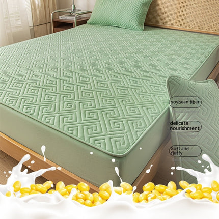 Deep Pocketed Dust Mite Proof Mattress Cover Waterproof Mattress Protector Fitted Sheet Noiseless Breathable Bed Cover