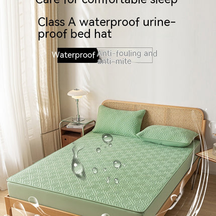 Deep Pocketed Dust Mite Proof Mattress Cover Waterproof Mattress Protector Fitted Sheet Noiseless Breathable Bed Cover