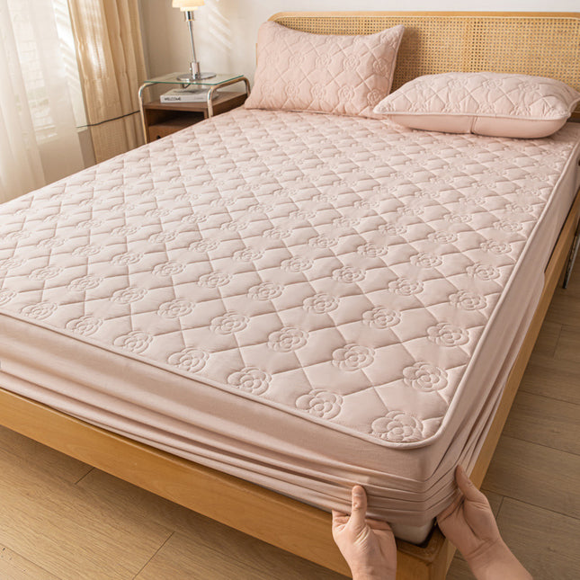 Deep Pocketed Dust Mite Proof Mattress Cover Waterproof Mattress Protector Queen Size Fitted Sheet Noiseless Breathable Bed Cover